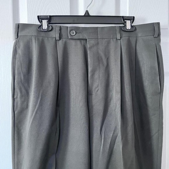 Slates Basics Men's Dress Pants Size 36/32, Dark Olive - Picture 3 of 6